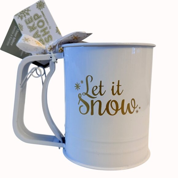 Southern Living Christmas Baking Set Cookie Stamps Flour Sifter Let It Snow - Picture 2 of 16